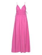 Cotton Dress With Side Ties Maxikjole Festkjole Pink Mango