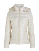Lw Padded Waisted Nylon Jacket Foret Jakke White Calvin Klein
