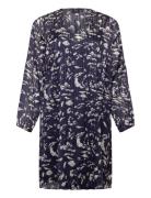 Mlucy, L/S, Abk Dress Kort Kjole Navy Zizzi