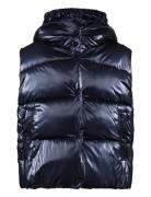 Quilted Gilet With Hood Foret Vest Blue Mango