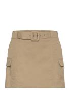 Cargo Mini-Skirt With Belt Kort Nederdel Brown Mango