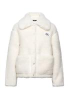 Short Sherpa Jacket Foret Jakke White Calvin Klein Jeans