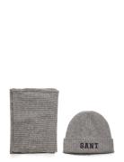 Beanie Scarf Gift Set Accessories Headwear Beanies Grey GANT