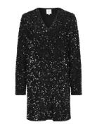 Shimmer Dress Kort Kjole Black Second Female