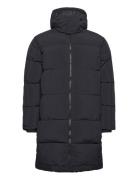 Long Puffer Coat - Grs/Vegan Foret Jakke Black Knowledge Cotton Appare...