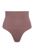 Girdle Shaping Thong High Sea G-streng Undertøj Brown Lindex