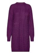 Vikana L/S Detailed Knit Dress /B Kort Kjole Purple Vila
