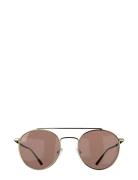 Lori Gold Brown Pilotbriller Solbriller Gold Corlin Eyewear