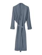 Big Waffle Bathrobe Morgenkåbe Blue The Organic Company