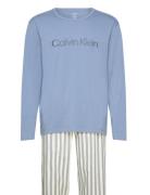 L/S Pant Set Pyjamas Nattøj Blue Calvin Klein