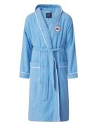 Quinn Cotton-Mix Hoodie Robe With Contrast Piping Morgenkåbe Blue Lexi...
