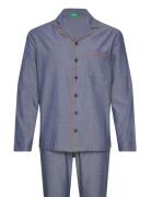 Pyjama(Shirt+Trouser Pyjamas Nattøj Blue United Colors Of Benetton