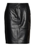 Slfolly Skirt Knælang Nederdel Black Soaked In Luxury