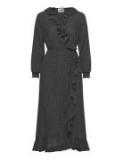 Niro Maxi Wrap Dress Knælang Kjole Black Just Female