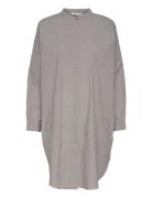 Oline Cotton Shirt Dress Knælang Kjole Silver Gai+Lisva