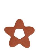 Teether - Star Natural Rubber - Rust Toys Baby Toys Teething Toys Oran...