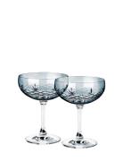 Crispy Sapphire Gatsby - 2 Pcs Home Tableware Glass Champagne Glass Bl...