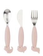 Easy-Grip Cutlery Set Deer Friends Home Meal Time Cutlery Pink D By De...