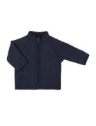 Cardigan, Merino Wool W. Zipper, Navy Outerwear Fleece Outerwear Fleec...