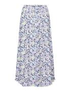 Midi Skirt With All-Over Floral Pattern Knælang Nederdel White Esprit ...