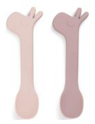 Silic Spoon 2-Pack Lalee Powder Home Meal Time Cutlery Pink D By Deer