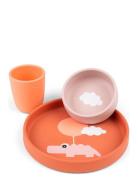 Silic Dinner Set Happy Clouds Papaya Home Meal Time Dinner Sets Orange...