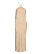 Crystal Long Dress 14667 Knælang Kjole Beige Samsøe Samsøe