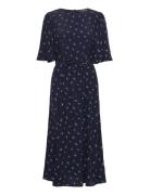 Cecilia Deplhine Midi Dress Knælang Kjole Navy French Connection