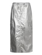 Enrope Midi Skirt 7056 Knælang Nederdel Silver Envii