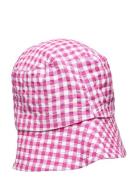 Jun Plaid Hat Accessories Headwear Hats Bucket Hats Pink Ma-ia Family