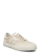 Court Leather &Amp; Canvas Trainer Low-top Sneakers Cream Polo Ralph L...