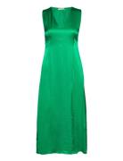 Amasra Slip V-Neck Dress Knælang Kjole Green Tamaris Apparel