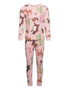 Pajama Forrest Aop Pyjamassæt Pink Lindex