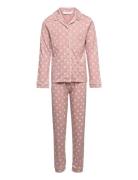 Printed Long Pyjamas Pyjamassæt Pink Mango