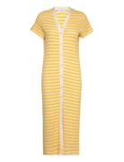 Striped Jersey Dress Knælang Kjole Yellow Mango