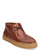 Dawson Mid Oil Pull Up Lthr High-top Sneakers Brown Fred Perry