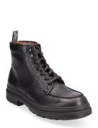 Leather Lace-Up Boot Snørestøvler Black Polo Ralph Lauren