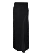 Fluid Jersey Panel Skirt Lang Nederdel Black Calvin Klein