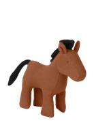 Rattle - Horse Hildur Toys Soft Toys Stuffed Animals Brown Fabelab