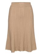 Knit Flared Mini Skirt Knælang Nederdel Beige REMAIN Birger Christense...