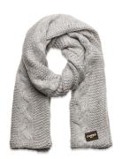 Cable Knit Scarf Accessories Scarves Winter Scarves Grey Superdry