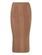 Mari Pencil Midi Skirt Knælang Nederdel Brown French Connection