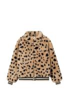 Nkfmindy Faux Fur Jacket Leo Jakke Beige Name It