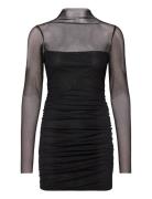 Draped Shiny Dress Kort Kjole Black Mango