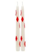 Diamond Candy Cane Candle Set Of 2 Home Decoration Candles Pillar Cand...