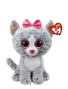 Kiki - Grey Cat Large Toys Soft Toys Stuffed Animals Multi/patterned T...
