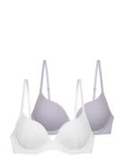 Amora-2Pp Plunge Lingerie Bras & Tops Push Up Bras Grey Dorina