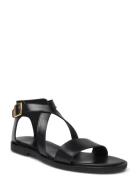 Sandals - Flat - Open Toe - Op Flade Sandaler Black ANGULUS