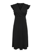 Onlmay S/L Wrap Midi Dress Box Jrs Knælang Kjole Black ONLY