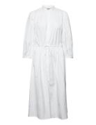 Cotton Broadcloth Dress Knælang Kjole White Polo Ralph Lauren